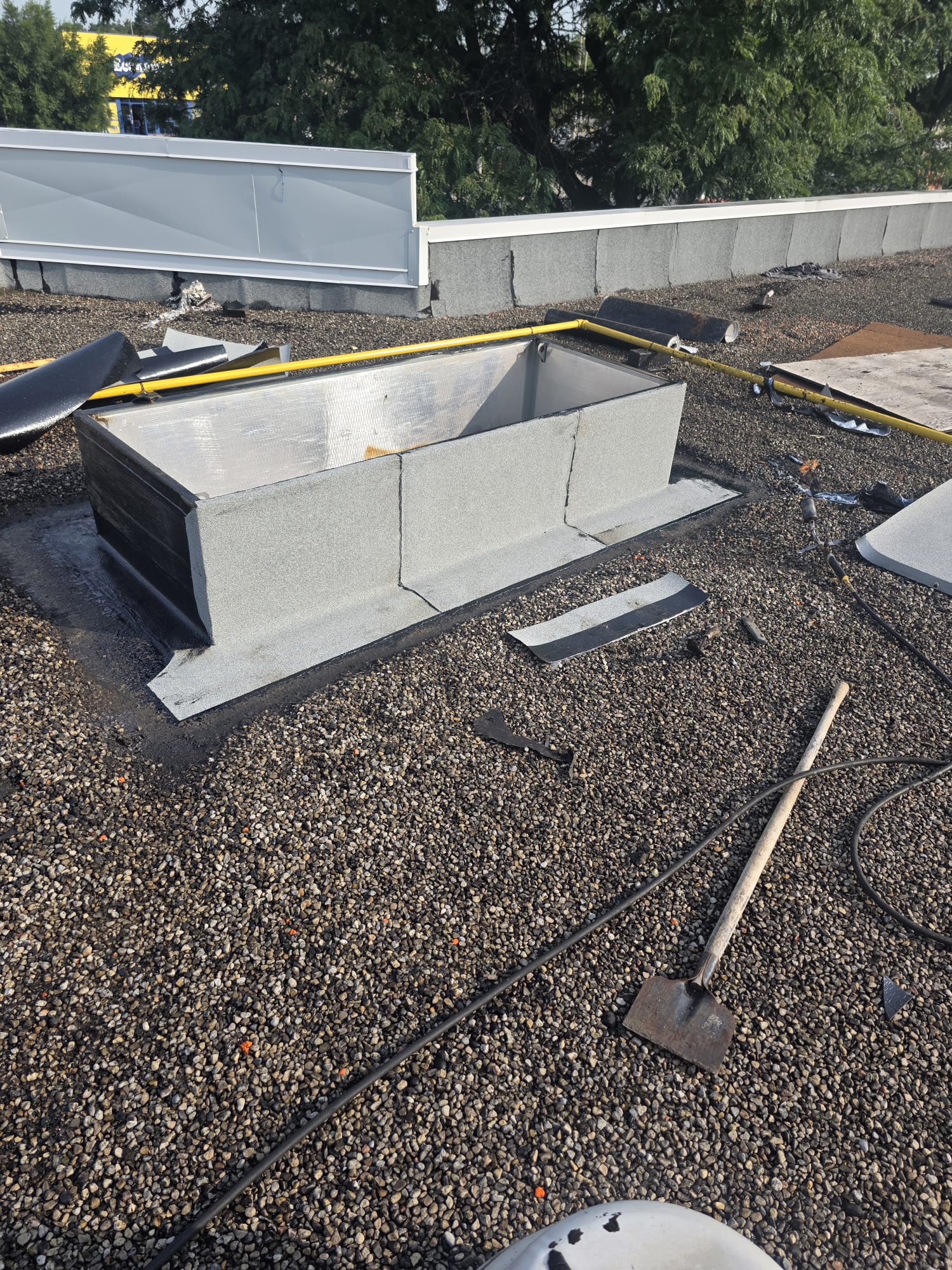 Scaffolding set up for roof work