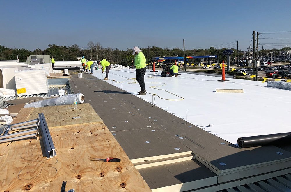 Completed roof installation